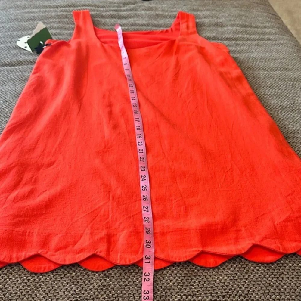 Kate Spade for Target Vibrant Scalloped Linen Dress Size Sm Oversized NWT Orange